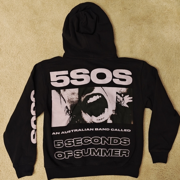 5SOS 5 Seconds Of Summer Teeth Hoodie Officially Licensed Double Sided Hoodie - Picture 1 of 10